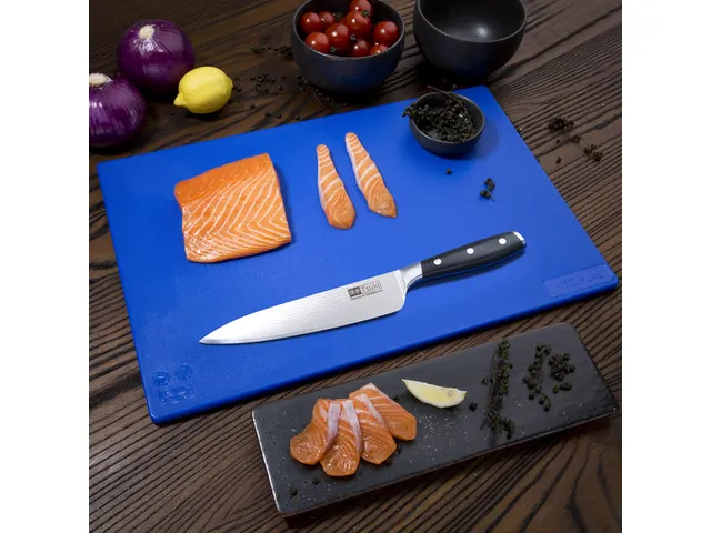 Planche à découper Hygiplas LDPE 450x300x10mm bleu