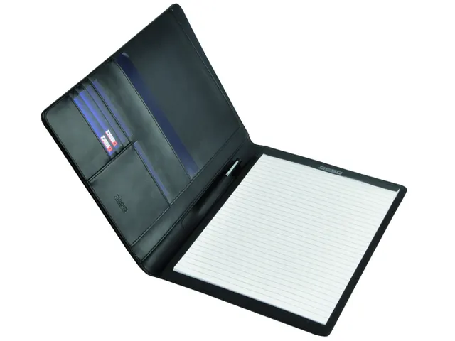 Schrijfmap DESQ A4 leder zwart