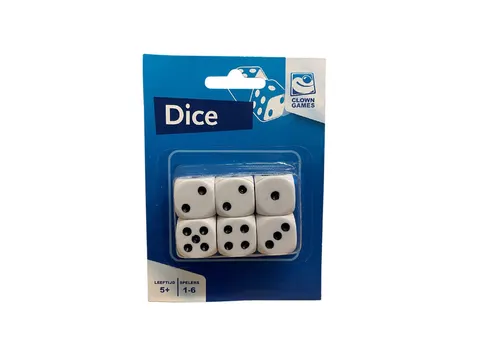 Clown Games Dobbelstenen 6 stuks op blister