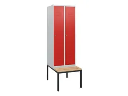 locker met bank,HxBxD 1950x600x815mm,2vak,vak B 300mm,cil.-slot