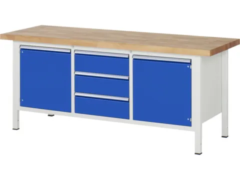 werkbank,HxBxD 840-1040x2000x700mm,beukblad,draagverm. 1250kg,4voeten