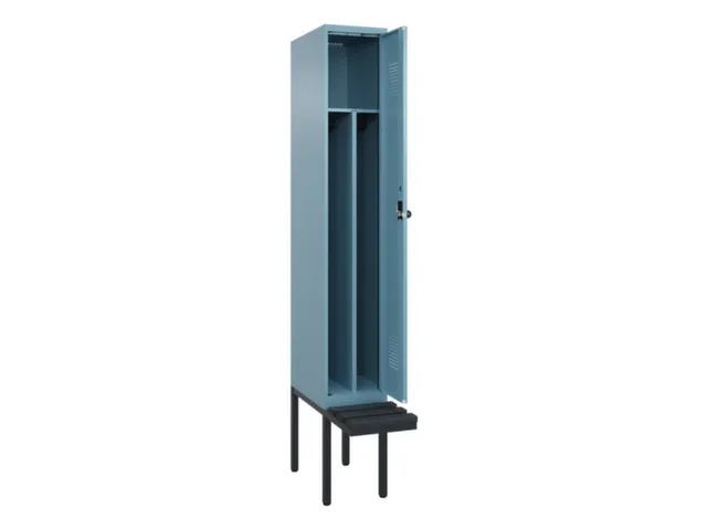 locker met bank,voor scheiding van kleding,HxBxD 2120x300x815mm,1vak