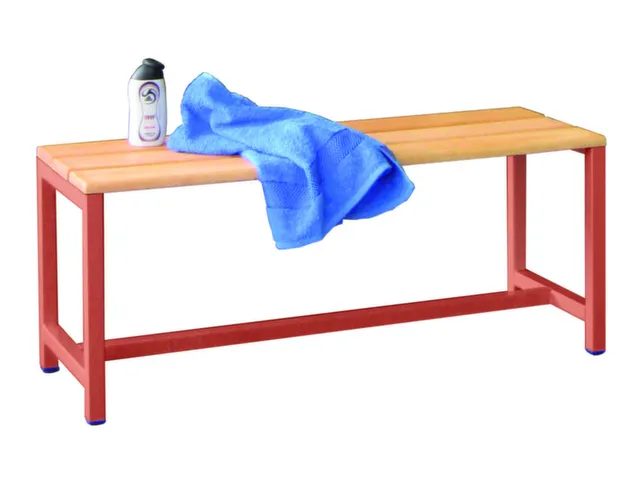banc-patère,LxP 1000x370mm,barrettes en bois hêtre,piètement RAL300