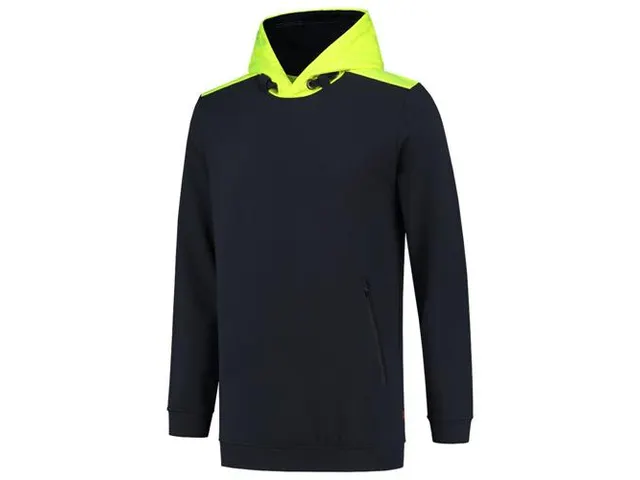 Tricorp 303005 sweater, fluo geel/inktblauw, maat L, per paar