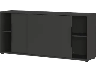schuifdeurkast,HxBxD 740x1600x400mm,2xhouten vloer,romp grafiet - 3