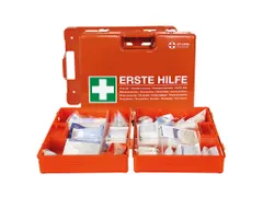 verbandkoffer,DIN 13169,ABS oranje,m. wandhouder