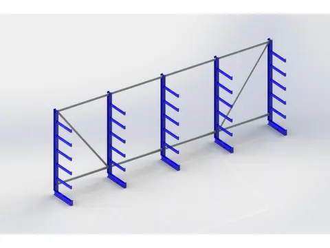 Draagarmstelling 2000x5400x630mm 6gelijk Lange Armen Incl. Poot