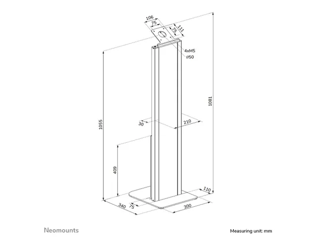 Neomounts FL15-628BL1 Tablet vloerstandaard - vergendelbaar (incl. slo