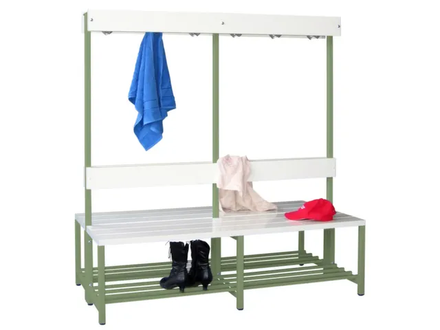 banc double,HxLxP 1600x1500x770mm,piètement RAL6011
