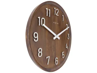 Grote wandklok - 50cm- Stille klok - Walnoot hout - NeXtime "Precious" - 3