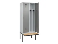locker met bank,voor scheiding van kleding,HxBxD 2120x800x815mm,2vak