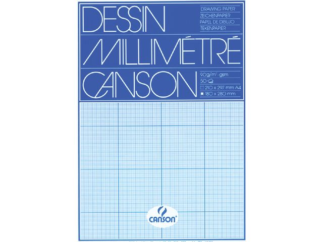 Millimeterblok Canson A4 blauw