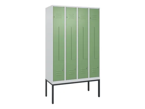 Z-garderobekast,HxBxD 2120x1200x500mm,vak B 150/300mm,cil.-slot
