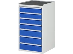 ladekast 1035x580x650mm 7laden cilinderslot RAL7035 RAL5010 metaal