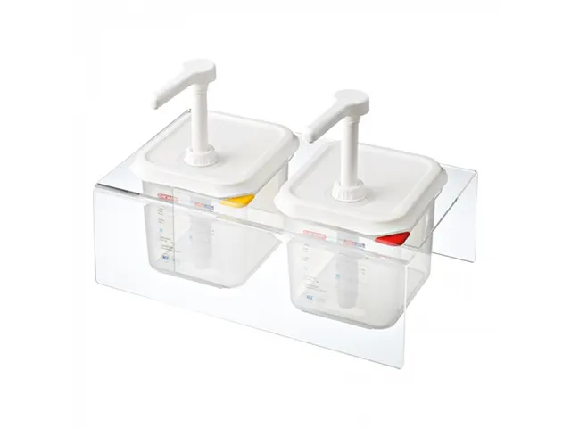 Araven Sauspomp 2x Dispenser met bak 2.6 liter 1/6 GN 150mm