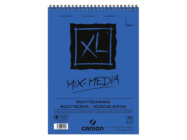 Aquarelblok Canson Xl Mix Media Spir A3 300gr | ArtSupplyShop.nl