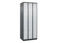 dubbeldekse locker,HxBxD 1850x750x500mm,3x2vak.,vak B 250mm,cil.-slot