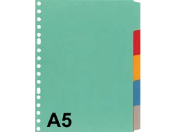 Tabbladen Kangaro A5 17-gaats P505M 5-delig assorti karton