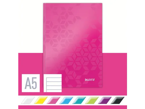Notitieboek Leitz WOW A5 lijn roze