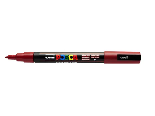 Verfstift Posca PC3M Fijne punt 0,9-1,3mm Donkerrood