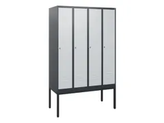 locker,HxBxD 1950x1200x500mm,4vak,vak B 300mm,cil.-slot,voetonderstel