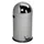 Push & Kick Afvalbak Staalplaat 33 Liter 690x375mm Met Pedaal Zilver