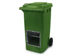 verrijdbare zoutbak,240l,HxBxD 1075x580x730mm,HDPE,groen,deksel groen