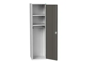 Lockerkast 2000x525x550mm 2 vakken, vleugeldeur, RAL7035 + RAL7016 - 1