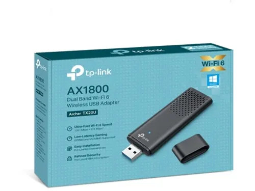 Archer TX20U AX1800 Dual Band Wi-Fi 6 draadloze USB-adapter zwart