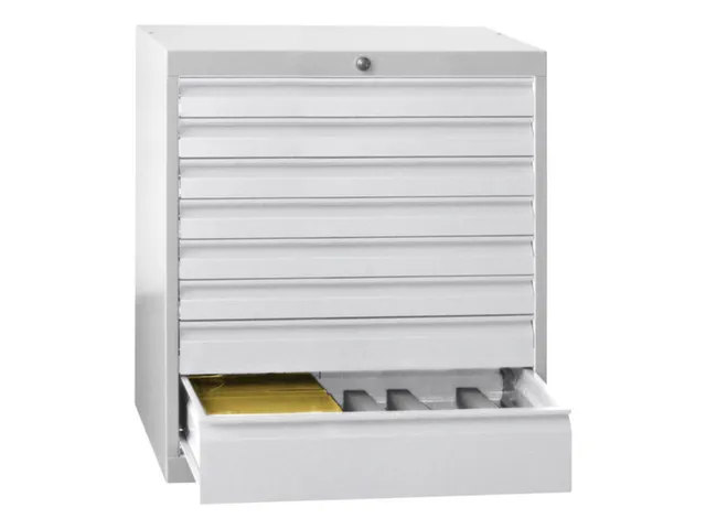 ladekast HxBxD 600x715x600mm 5laden slot RAL7035 front RAL7035