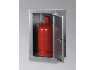 gasflessenkast,v. 1x11kg fles,HxBxD 750x460x400mm,m. dak,vleugeldeur - 1
