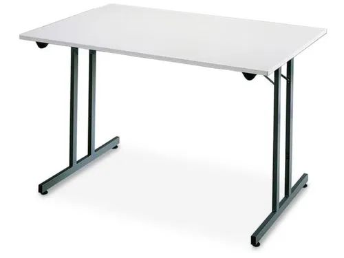 Klaptafel Vrijstaand 140x80 Cm Onderstel Zwart Blad Lichtgrijs