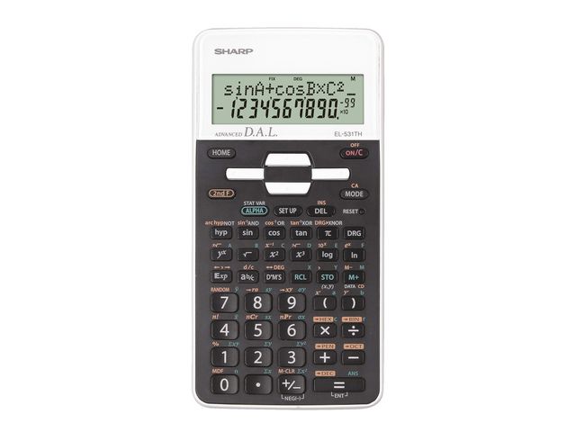 Calculator Sharp EL531THWH zwart-wit wetenschappelijk | RekenmachinesWinkel.nl