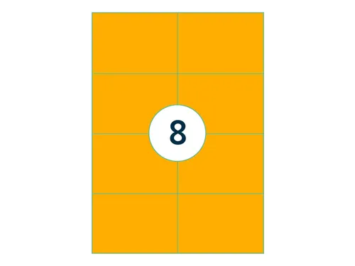 Etiket 105x74mm Fluor Oranje 100 Vel