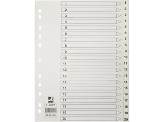 Tabbladen PP Set 1-20 Met Indexblad A4 11-Gaats Wit Personaliseerbaar - 2