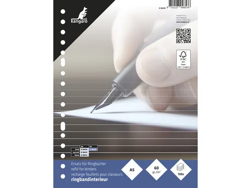 Ringbandinterieur Kangaro 17-gaats Gelinieerd + Voorlijn 150 Vel