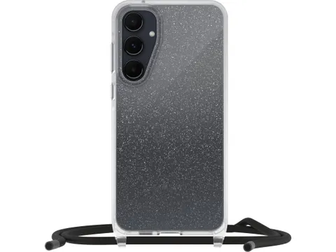 React Necklace Hoesje met koord Galaxy A55 5g transparant glitter