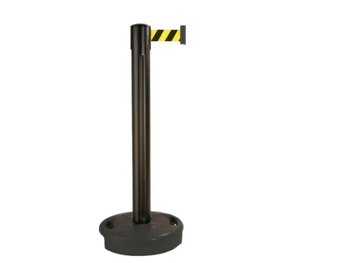 Afzetsysteem Paal Pvc 970x90mm Band Geel/Zwart Paal Zwart