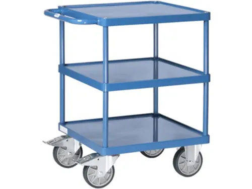Tafelwagen 2416W 200kg 600x600mm 3 etages staalplaat +rand