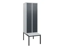 locker met bank,HxBxD 1950x600x815mm,2vak,vak B 300mm,cil.-slot