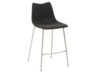 Barkruk mySOLO 4-poten RVS met Zitting kunstleder Vintage Zwart - 2