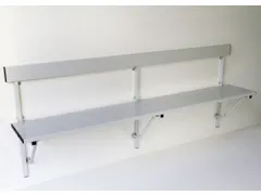 klapbank LxD 2000x380mm aluminium lijsten frame staal RAL7035