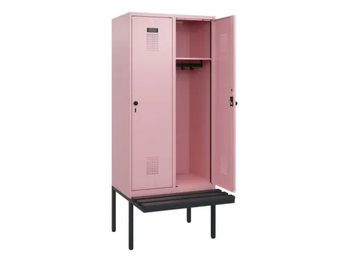 locker met bank,HxBxD 1950x800x815mm,2vak,vak B 400mm,draaigrendel