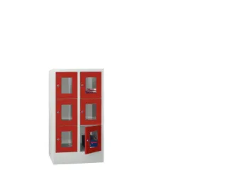 lockerkast,HxBxD 1187x600x500mm,2x3vakken,RAL7035,front RAL3000 - 3
