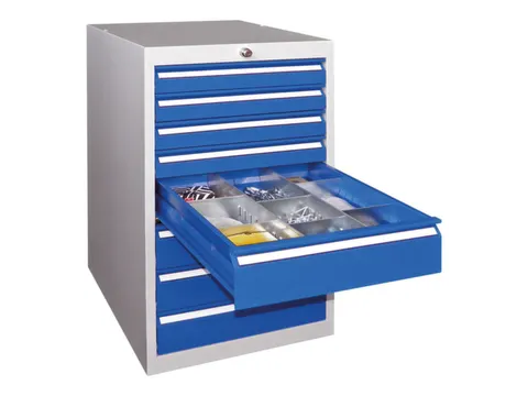 ladekast 800x500x600mm 8laden cilinderslot RAL7035 front RAL5010