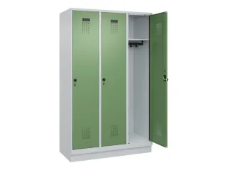 locker,HxBxD 1950x1200x500mm,3vak,vak B 400mm,draaigrendel,sokkel - 2