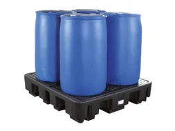 PE-opvangbak,v. 4x200l vat,opvangvol. 242l,HxBxD 280x1380x1290mm