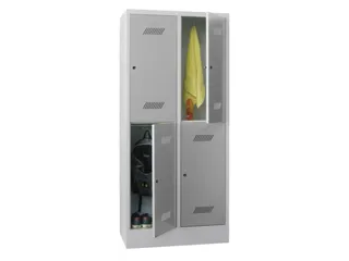 dubbeldekse locker,HxBxD 1850x800x500mm,2x2vak.,RAL7035,front RAL5010 - 1