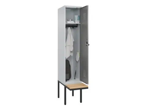 locker met bank,HxBxD 2120x400x815mm,1vak,vak B 400mm,draaigrendel