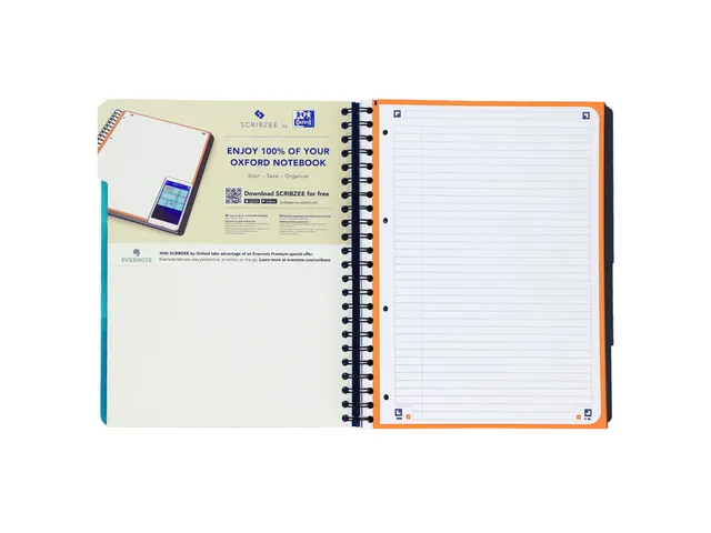 Projectboek Oxford School A4+ lijn 4-gaats 240 pagina's 80gr aqua